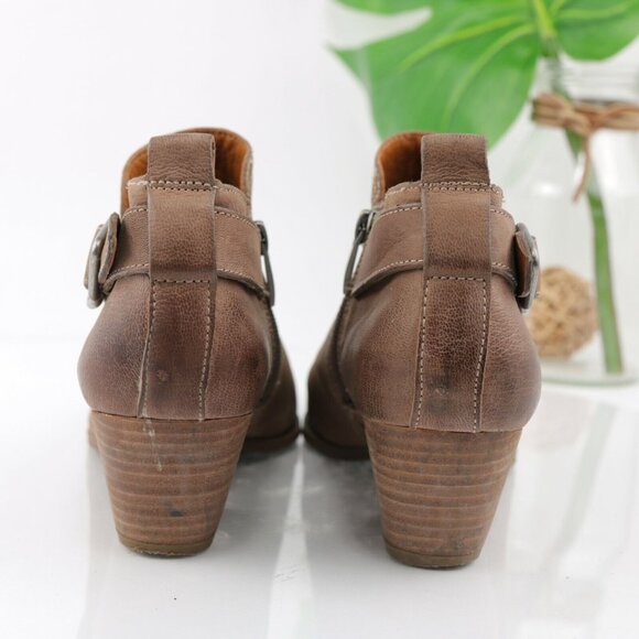 Franco Sarto Womens Garfield Boot Size 8.5 Tan Leather Block Heel Bootie Comfy - Picture 6 of 12
